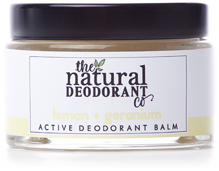 Desodorante The Natural Deodorant Co. Línea Active. Limón y geranio.